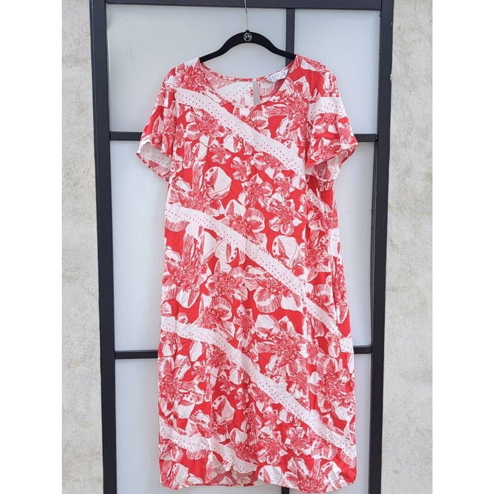 Estelle Amazonian Lily Belted A-Line Dress size 1X